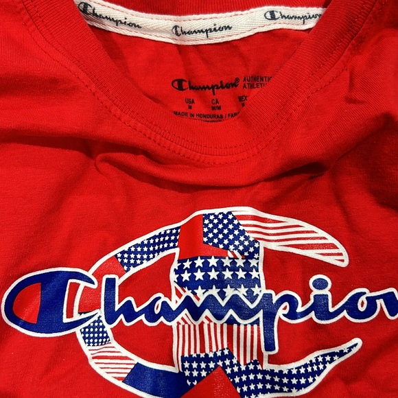 2 RED shirts champion shirt size M and Small Mike dri fit shirt - Picture 2 of 4